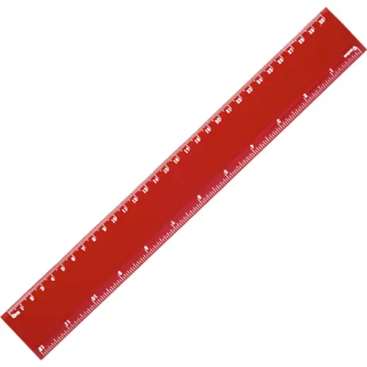 30cm Plastic Ruler Red